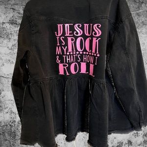 Graphic Black Denim Jacket